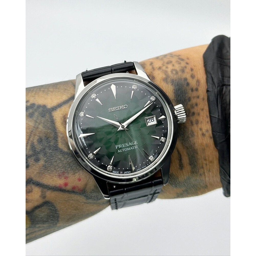 Custom Seiko Mod • Green Sakura Diamond Presage • 40.5mm